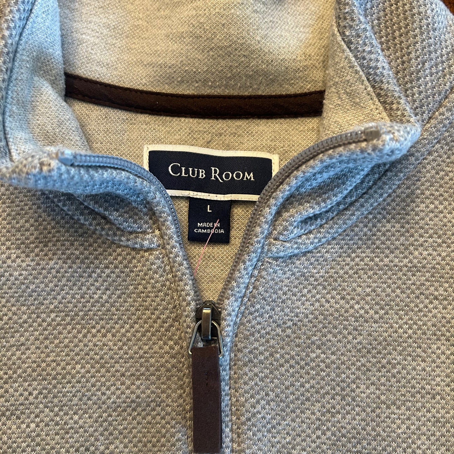 Club Room Gray Fleece Pullover Size L
