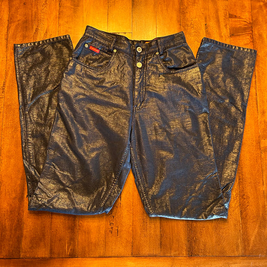 Super Rare Lawman Navy Pleather Pants Size 27x34