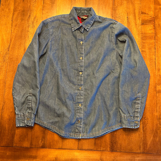 Riders by Lee Fleece Lined Jean Button Down Size S