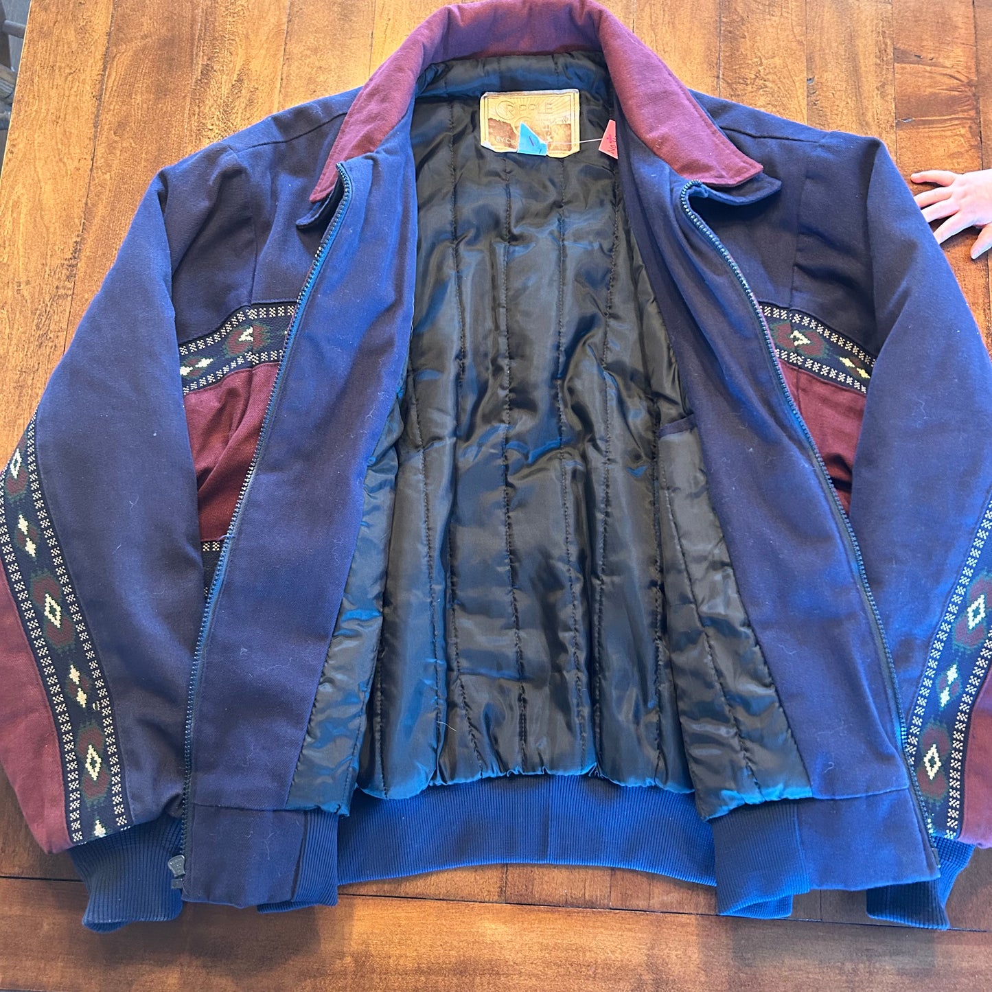 Vintage Cripple Creek By Circle S Aztec Bomber Jacket Size M/L