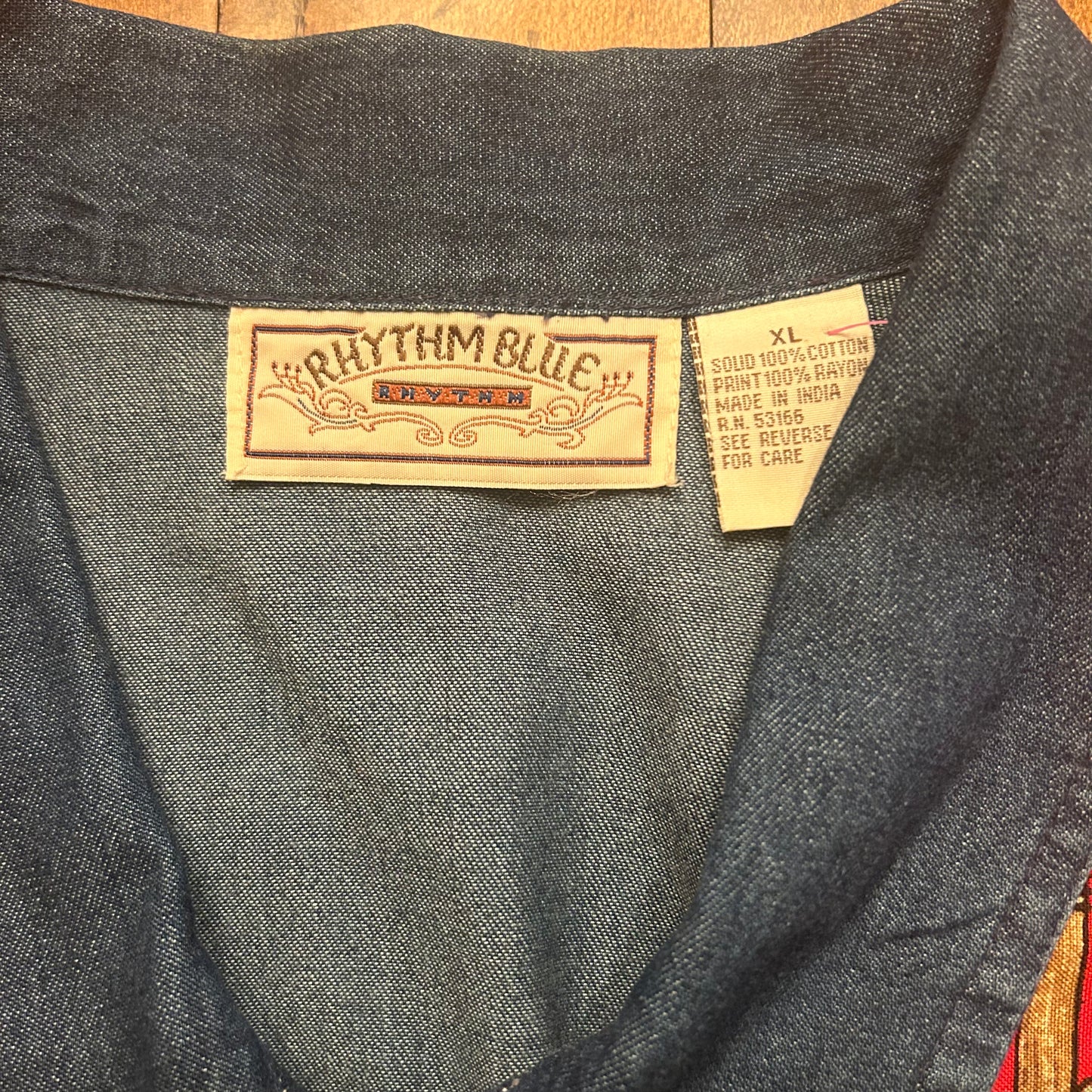 Vintage Rhythm Blue Jean Rodeo Vest Size XL