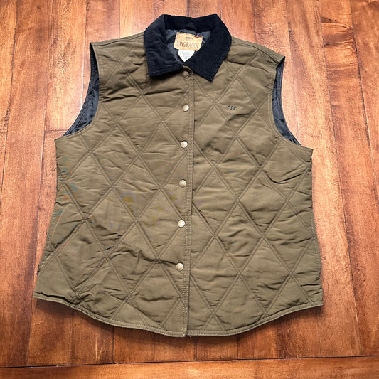 King Ranch Olive Quilted Vest Ladies Size L