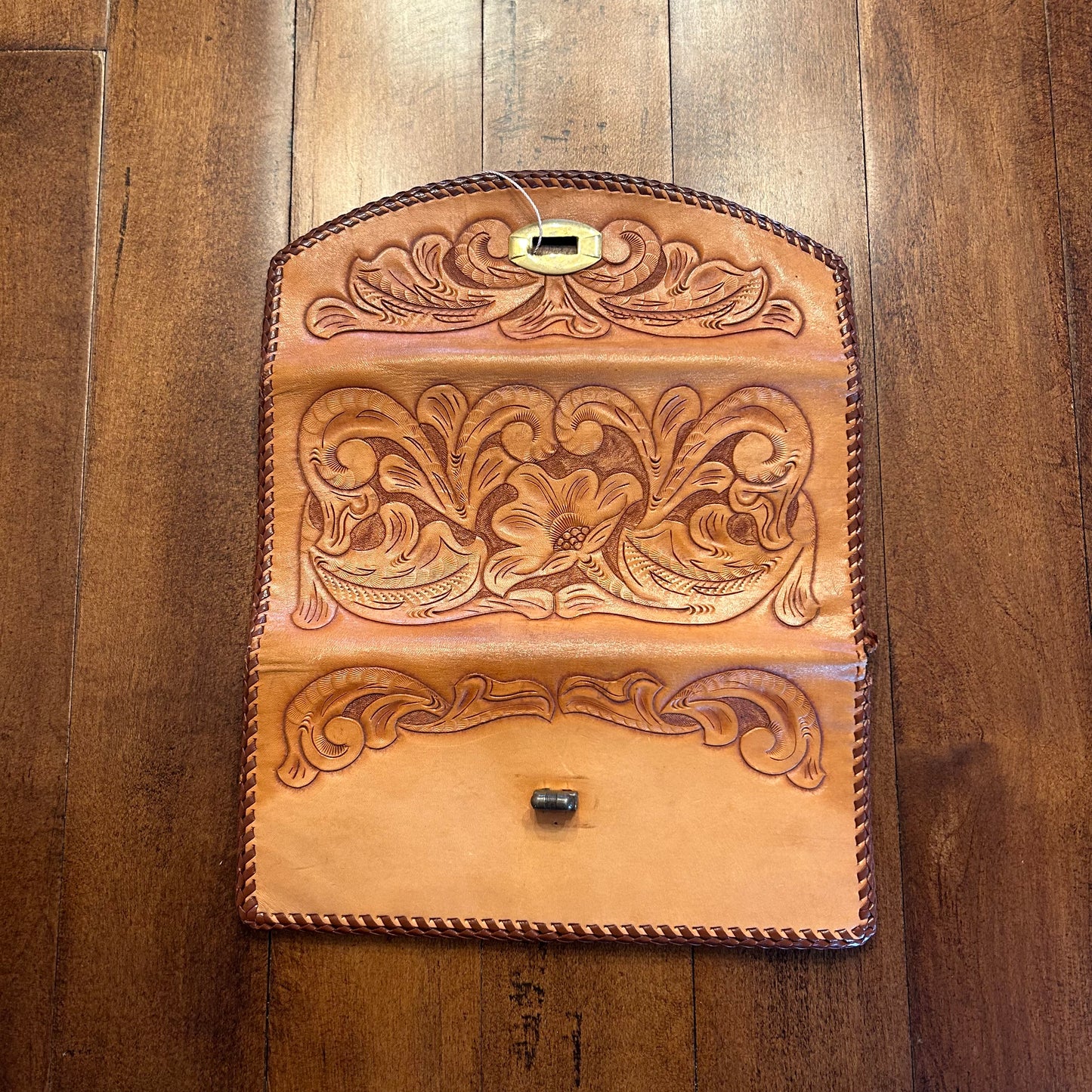 Vintage Leather Wallet with Tooling