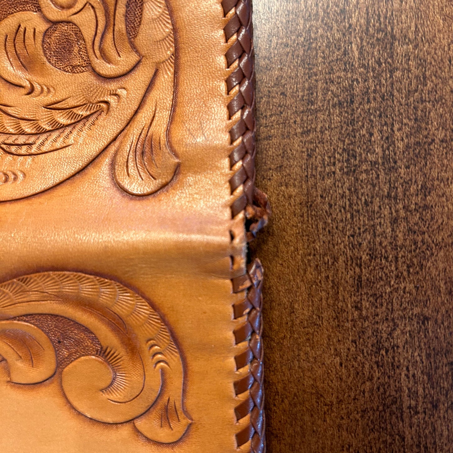 Vintage Leather Wallet with Tooling