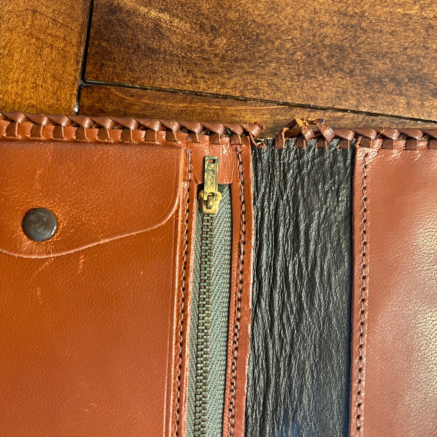 Vintage Leather Wallet with Tooling