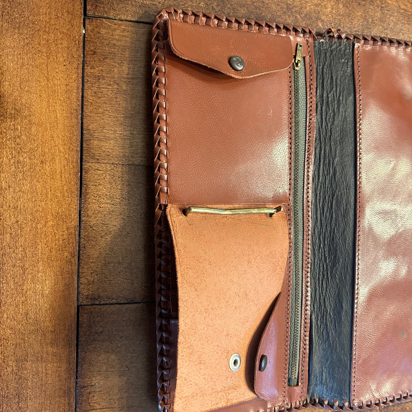 Vintage Leather Wallet with Tooling