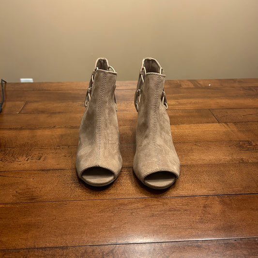 Sugar Tan Peep Toe Wedges Size 7