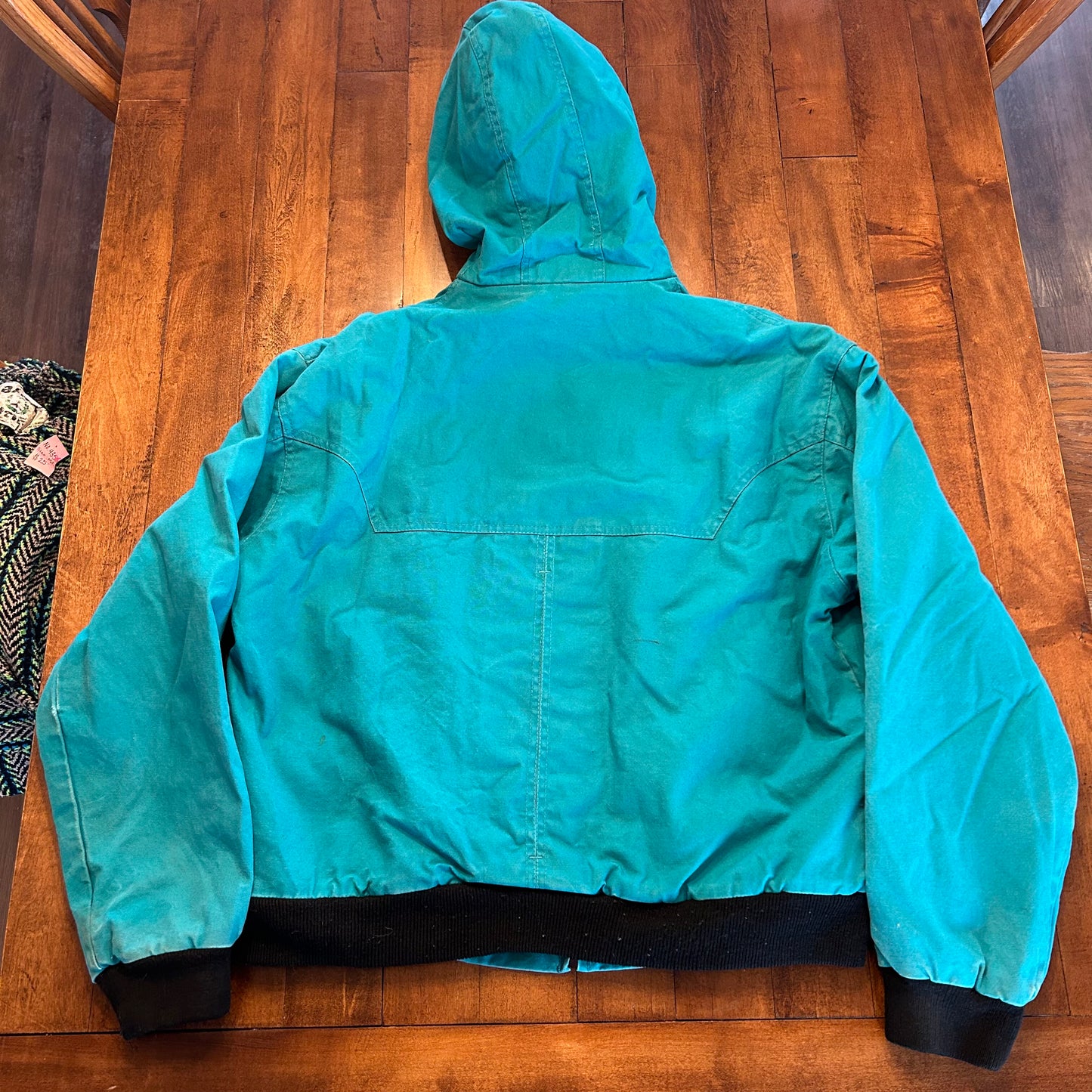 Vintage Wrangler Teal Duck Quilted Jacket with Hood Ladies Size M