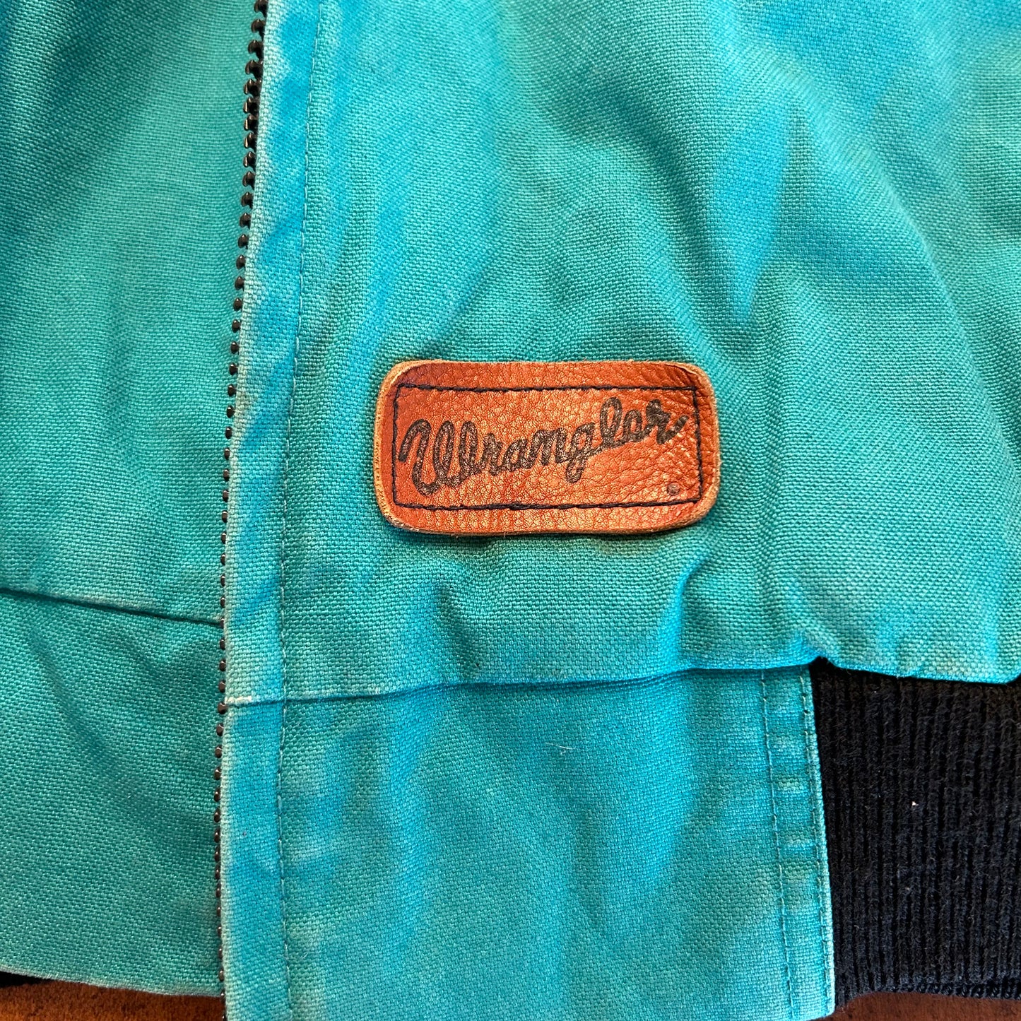 Vintage Wrangler Teal Duck Quilted Jacket with Hood Ladies Size M