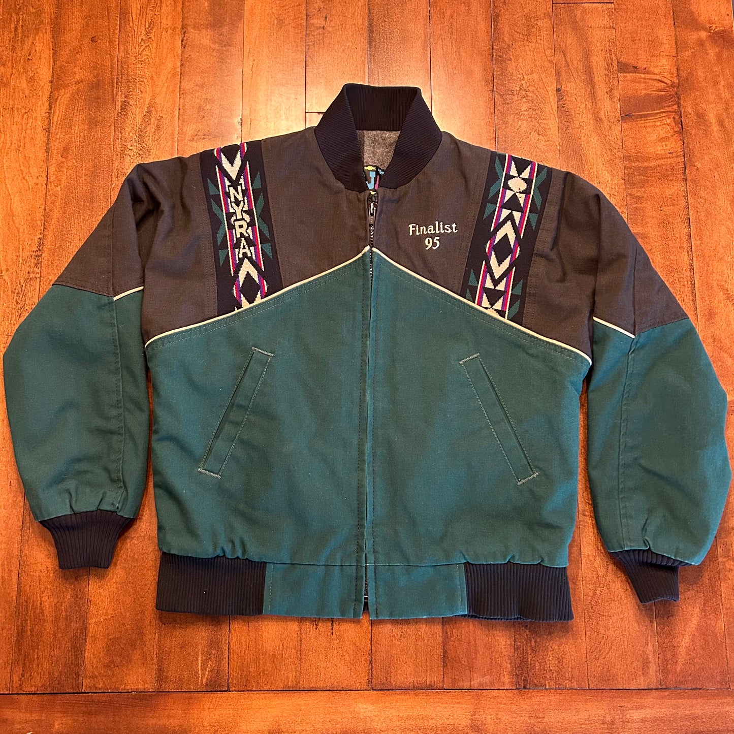 Vintage David James 1995 Rodeo Finalist Bomber Jacket Kids Size L or Ladies XS