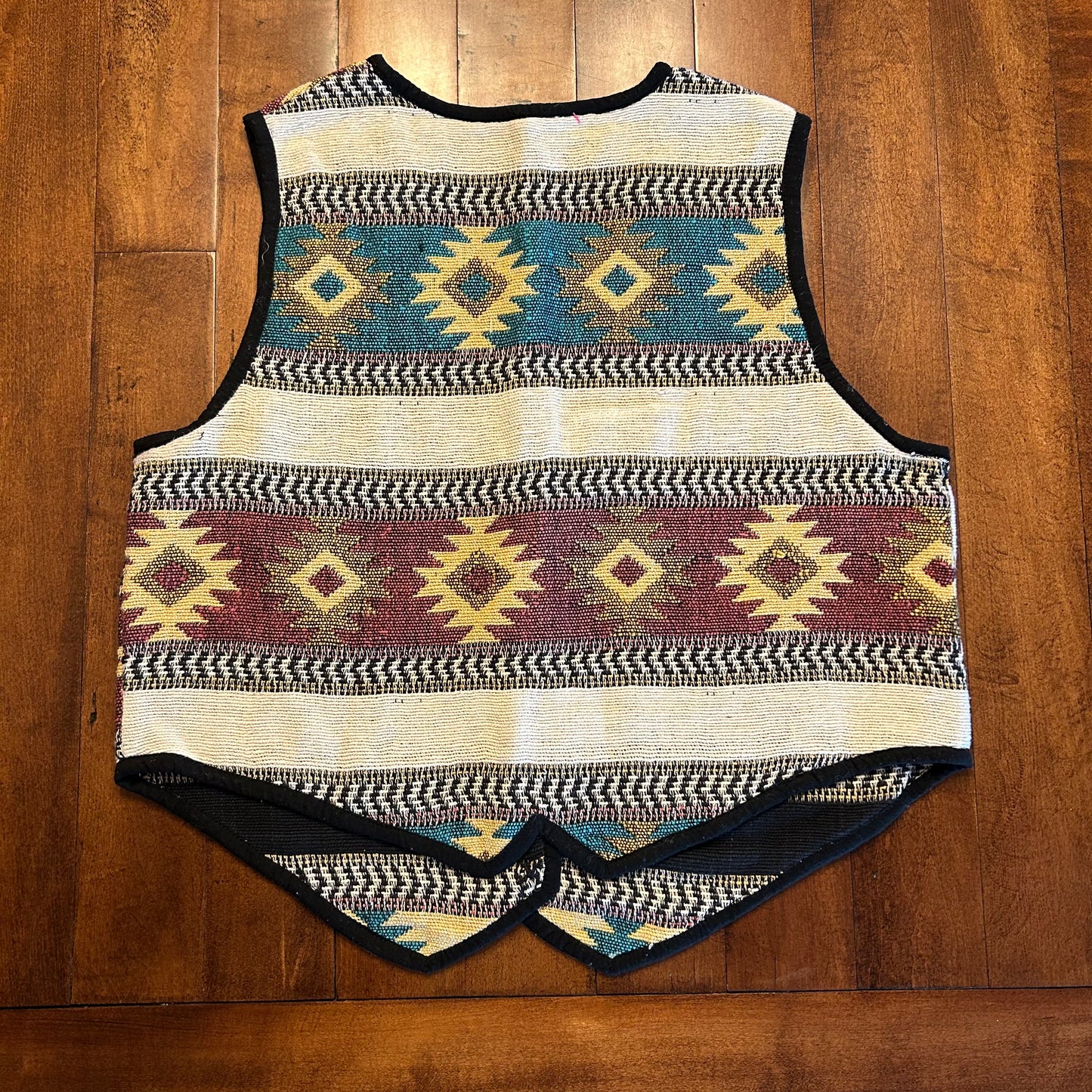 Vintage Reservable Tapestry Aztec Vest Size M/L