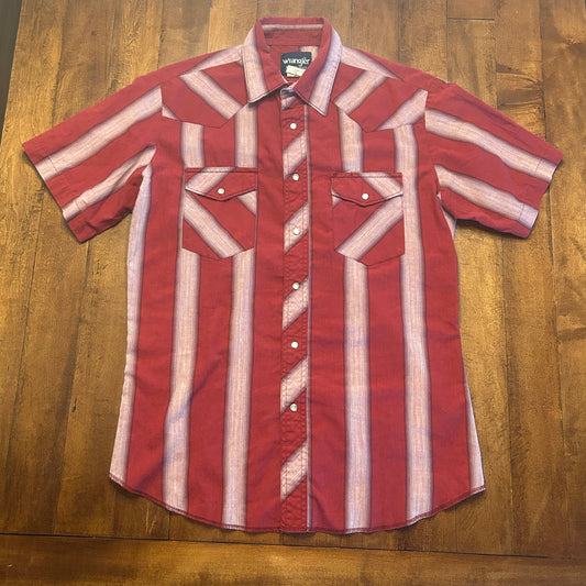 Vintage Wrangler Red Pearl Snap Size M