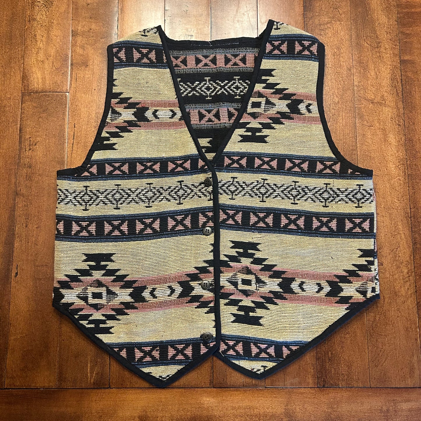 Vintage Reservable Tapestry Aztec Vest Size M