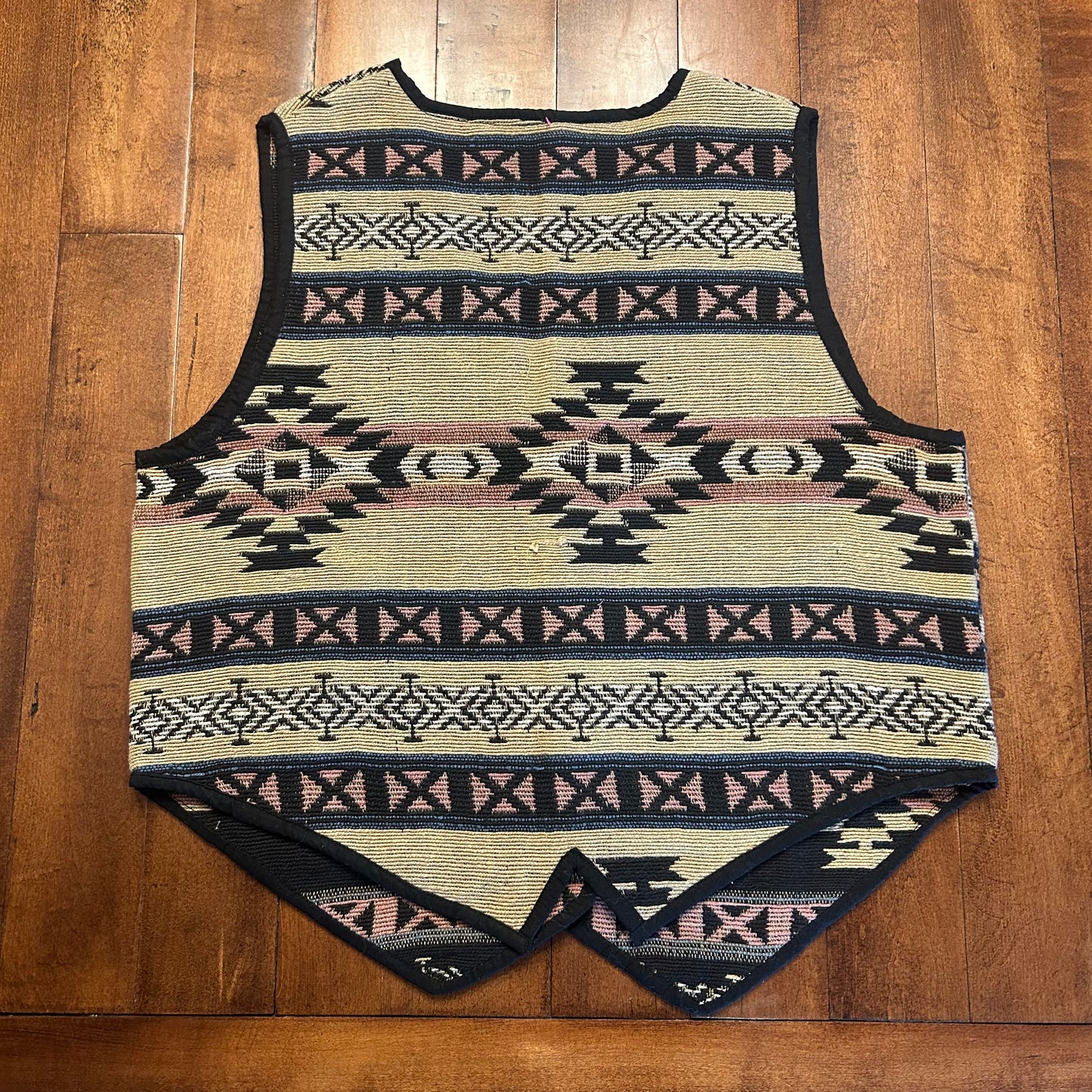 Vintage Reservable Tapestry Aztec Vest Size M