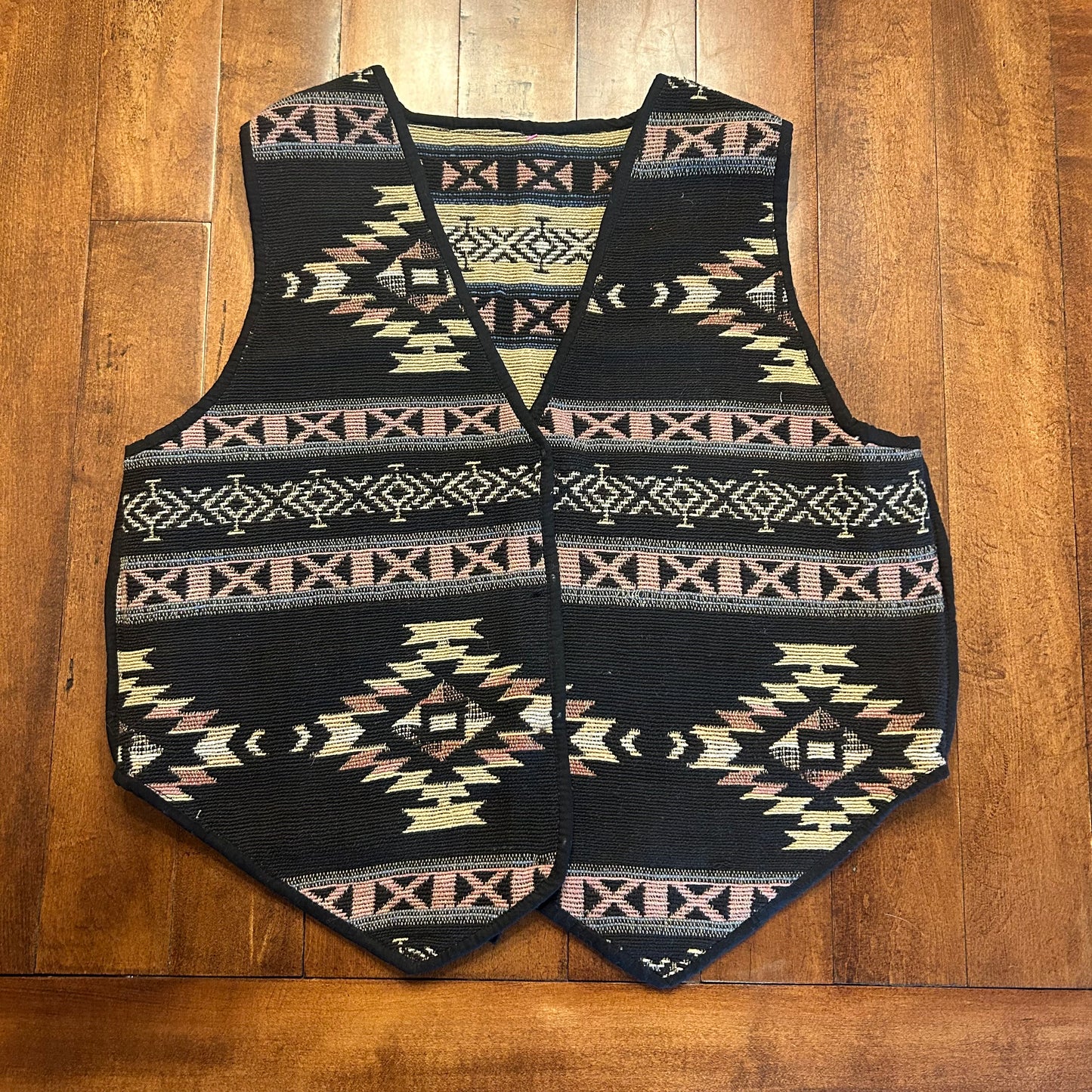 Vintage Reservable Tapestry Aztec Vest Size M