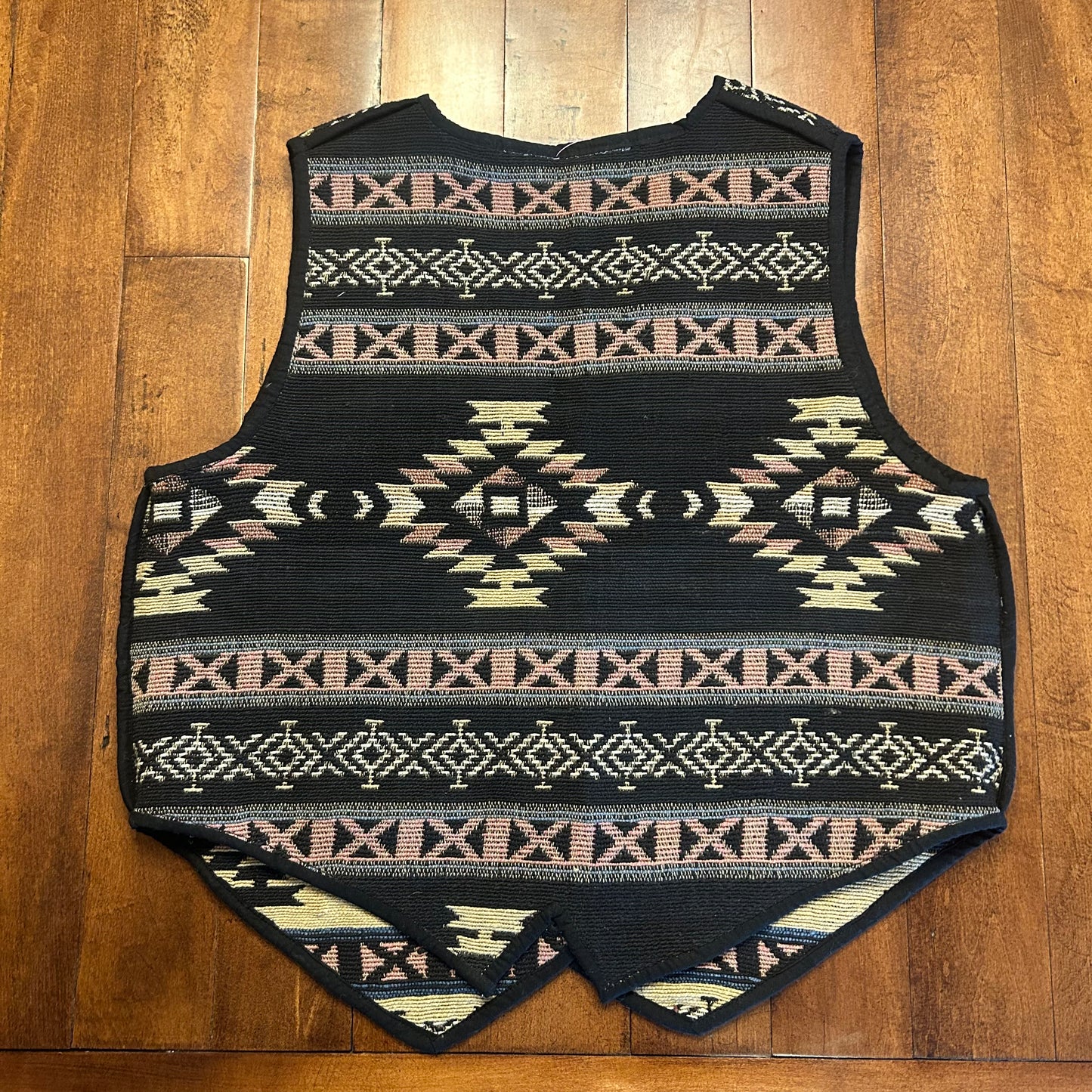 Vintage Reservable Tapestry Aztec Vest Size M