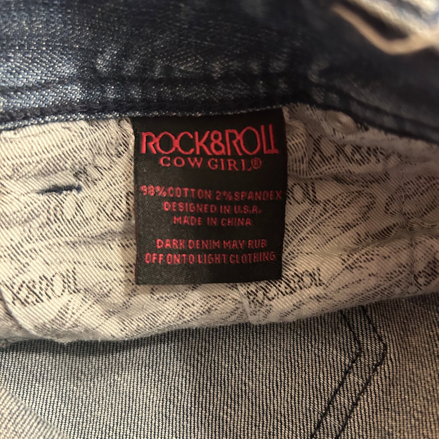 Rock & Roll Denim Trousers Size 26x34