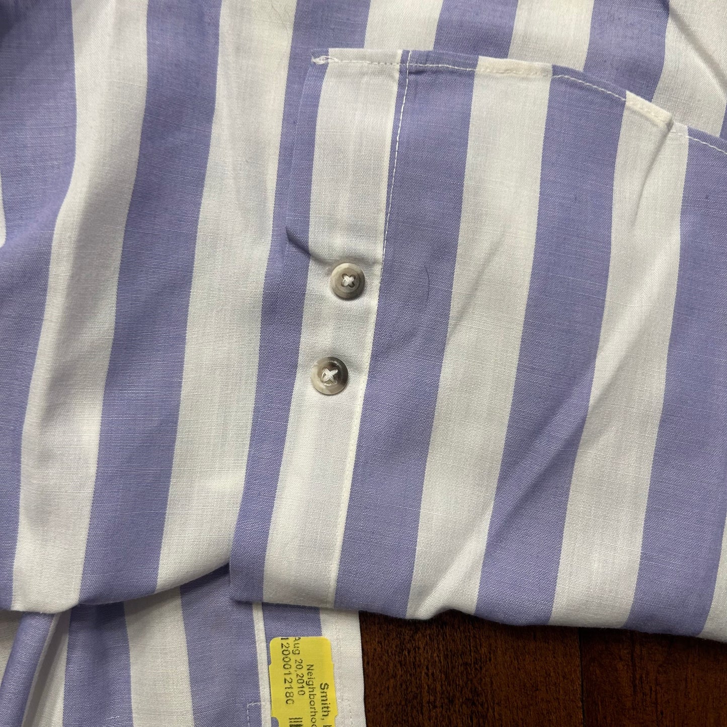 Purple & White Short Sleeve Button Up Size L