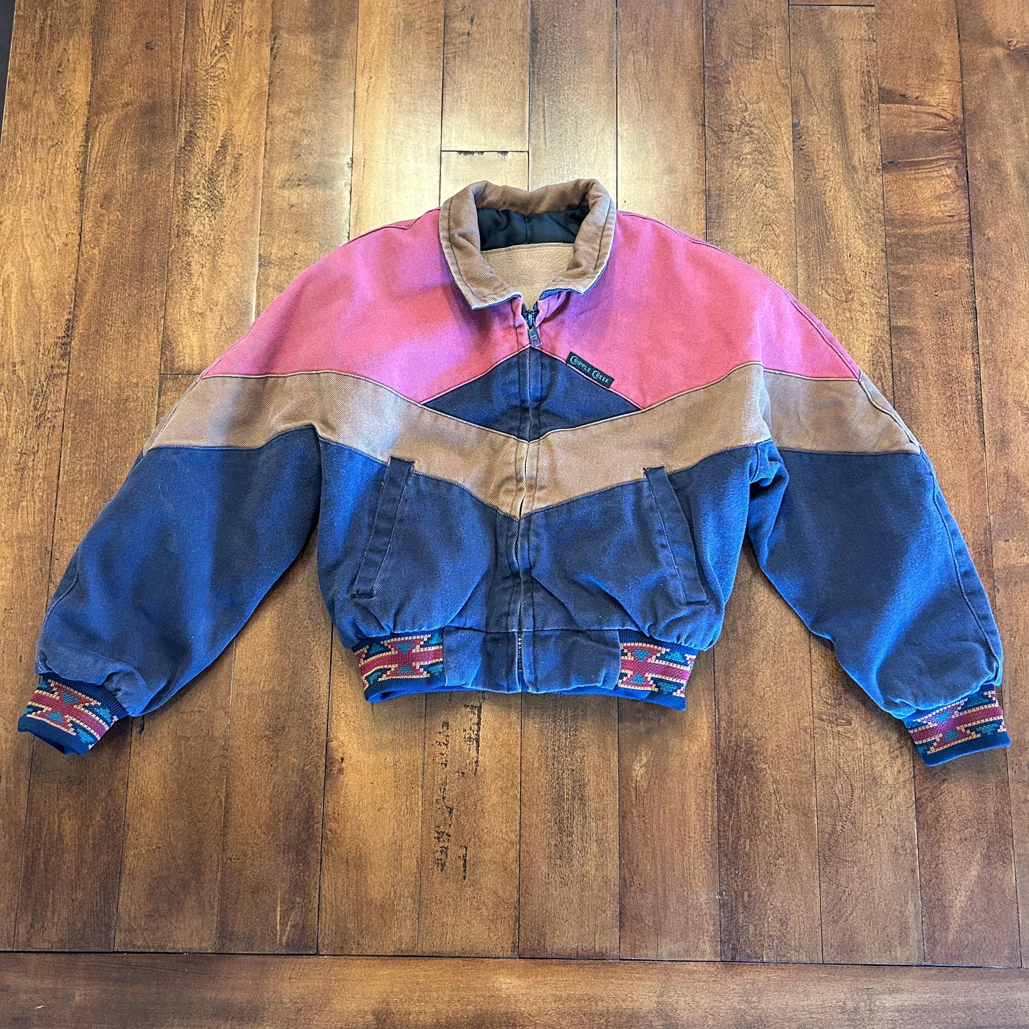 Super Rare Vintage Cripple Creek Aztec Bomber Jacket Kids Size S