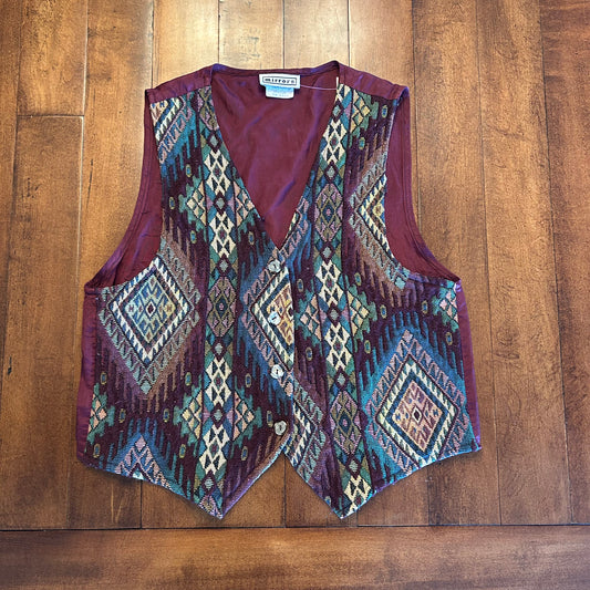 Vintage Aztec Tapestry Vest Size S/M ￼