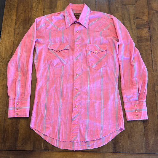 Vintage Rustler Barbie Pink Pearl Snap Size S