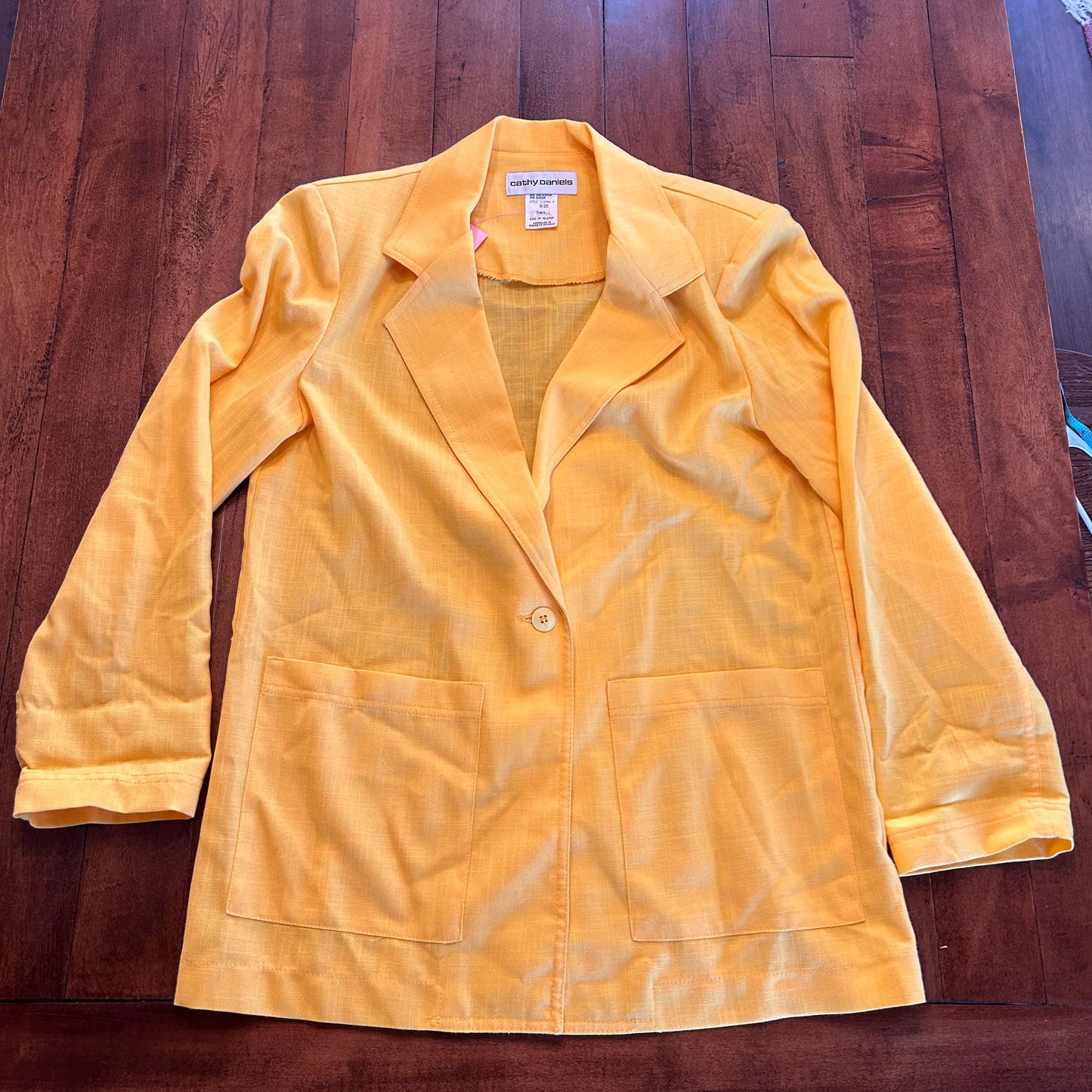 Vintage Gold Cathy Daniels Blazer with Shoulder Pads Size S