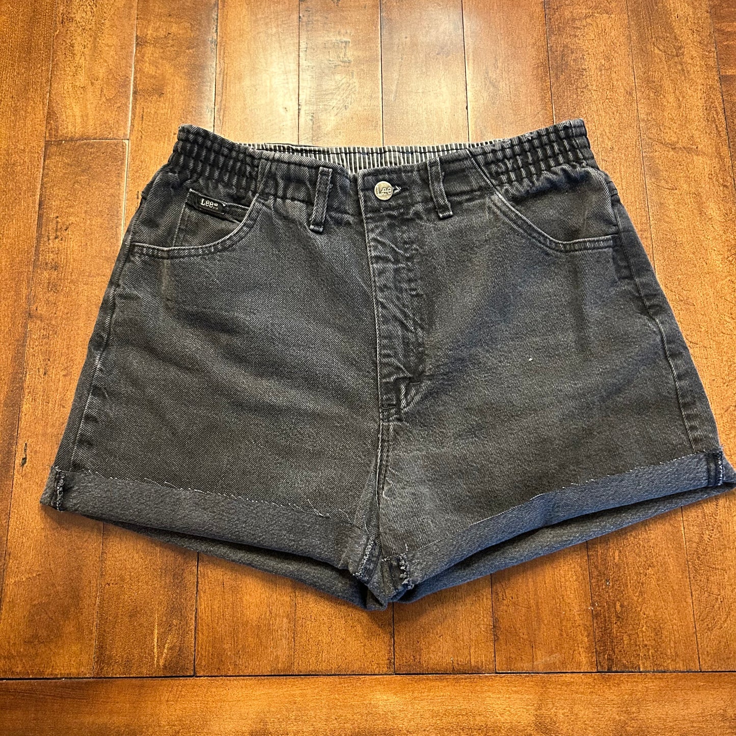 Vintage Lee Bareback Black Cut Off Jean Shorts Size 32