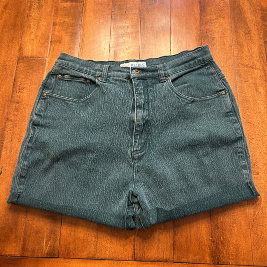 Vintage L.A. Blues Bareback Hunter Green Cut Off Jean Shorts Size 32