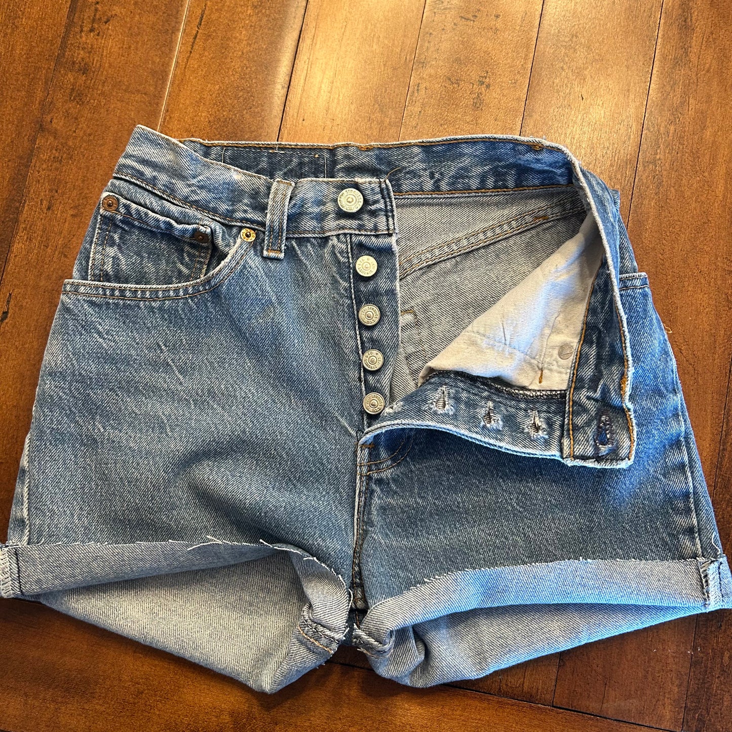 Vintage Levi Cut Off Shorts with Button Fly Size 24