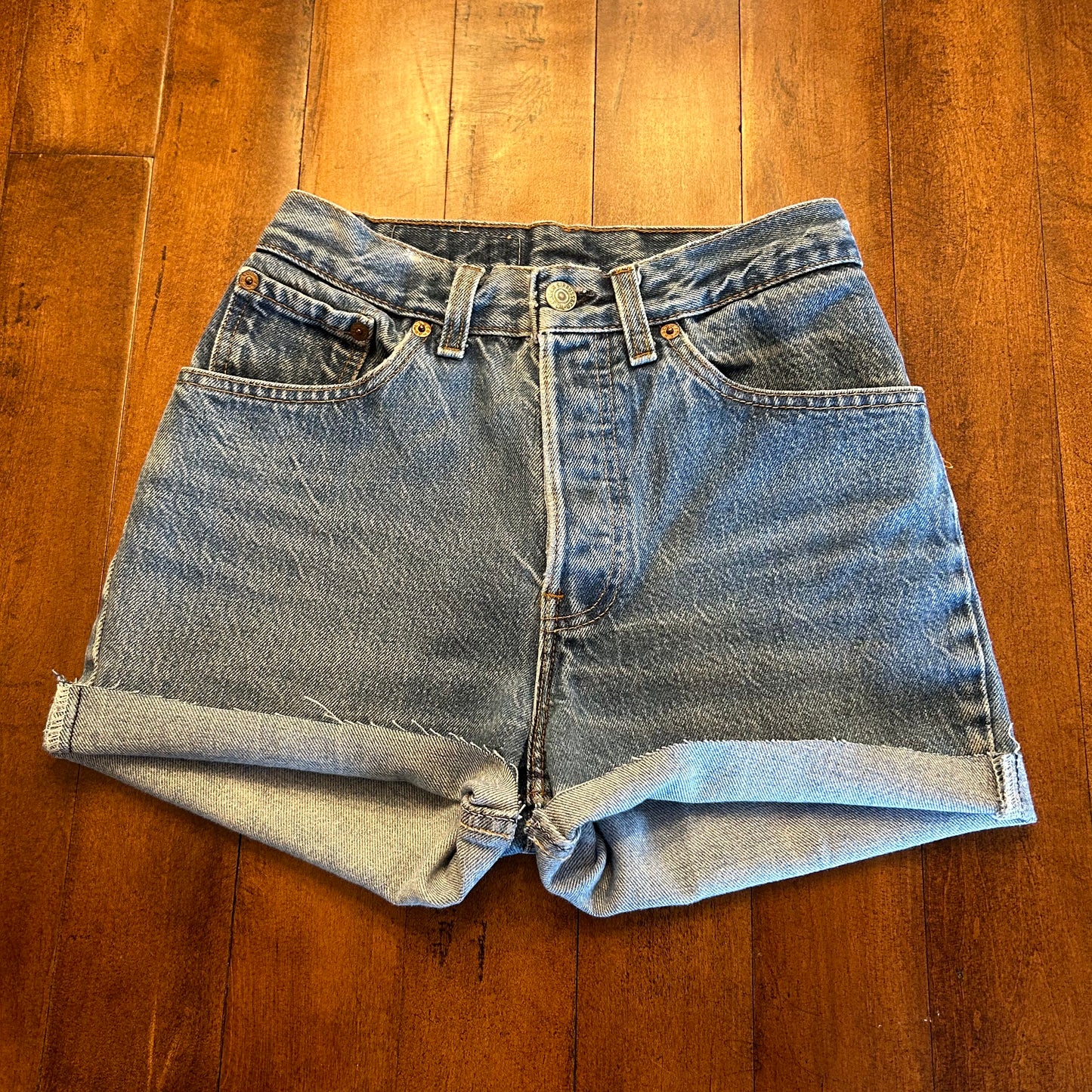Vintage Levi Cut Off Shorts with Button Fly Size 24