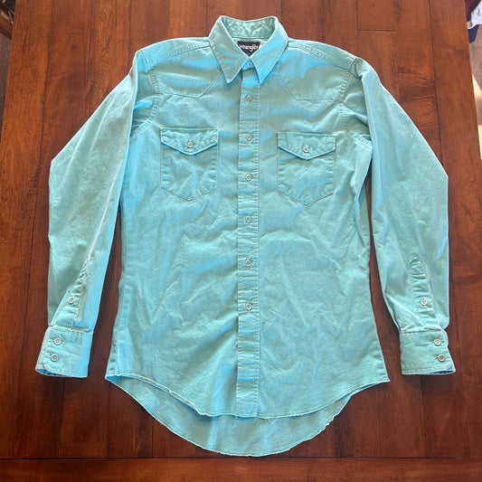 Vintage Wrangler Baby Blue Brushpopper Size M