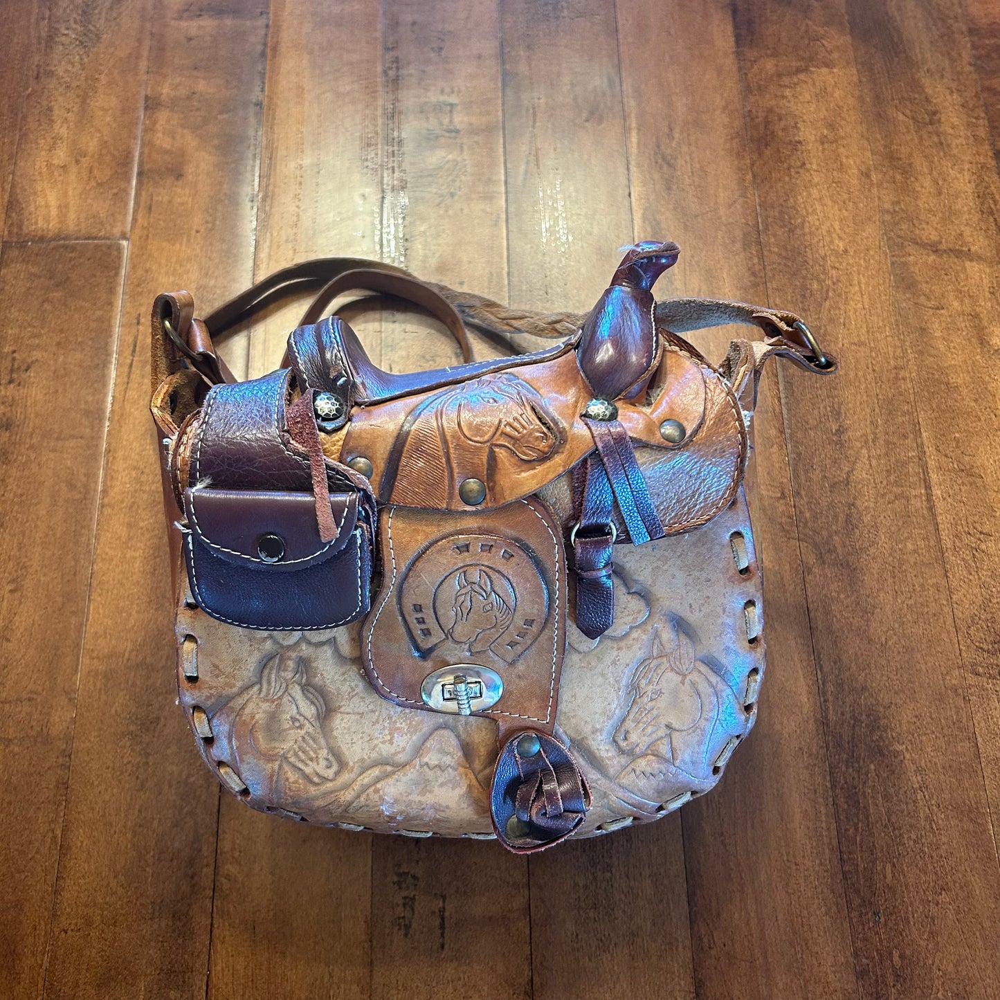 Vintage Leather Saddle Purse