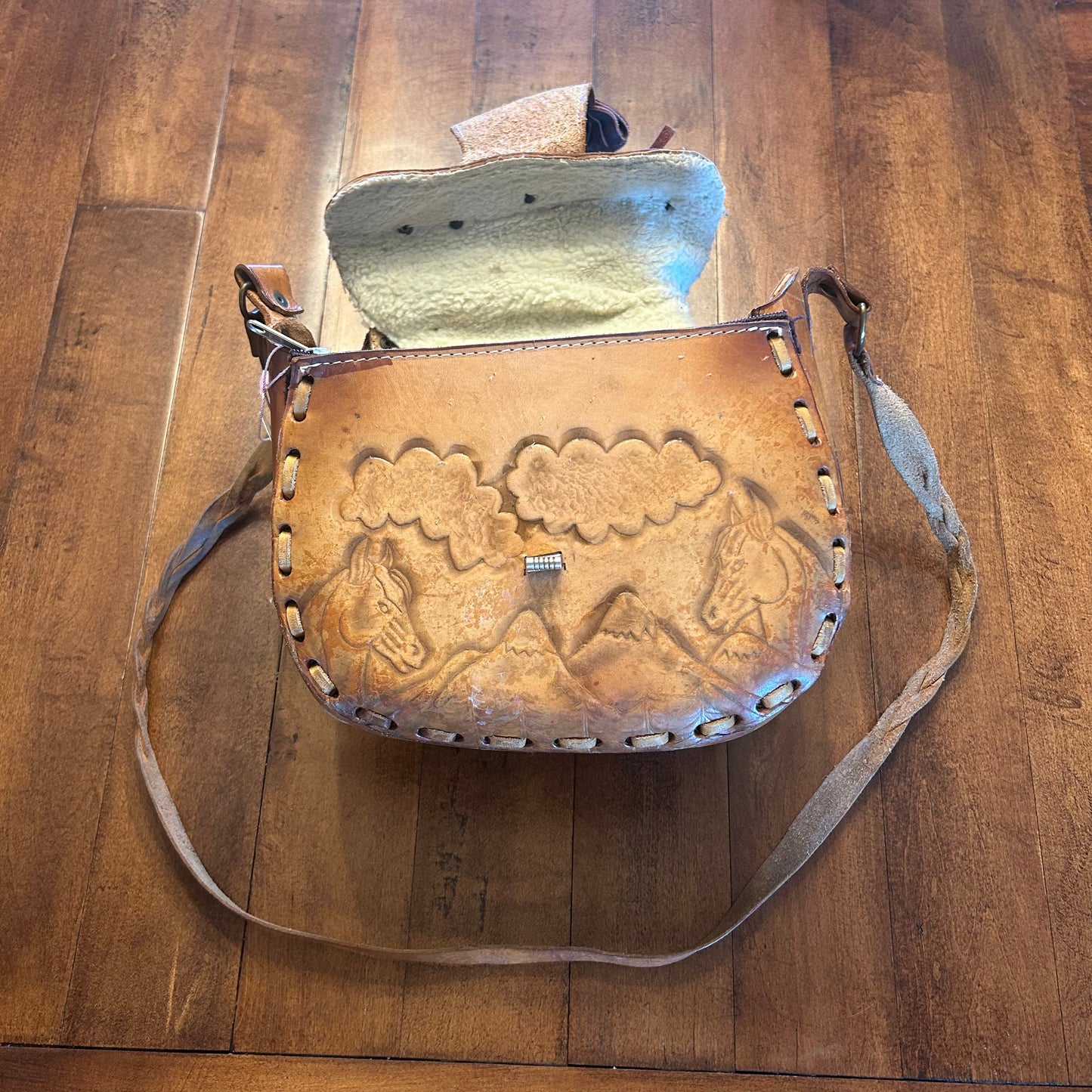 Vintage Leather Saddle Purse