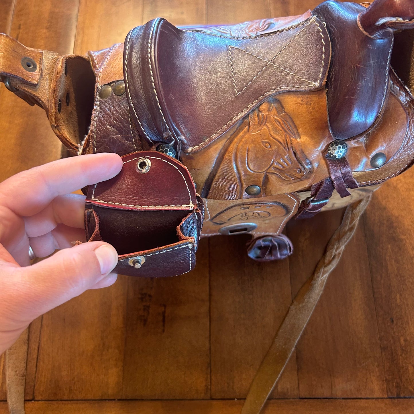 Vintage Leather Saddle Purse