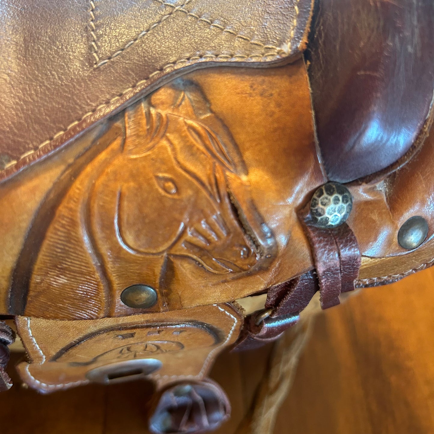 Vintage Leather Saddle Purse