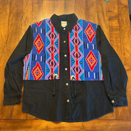 Vintage Western Plains Trading Co. Aztec Button Up Ladies Size M