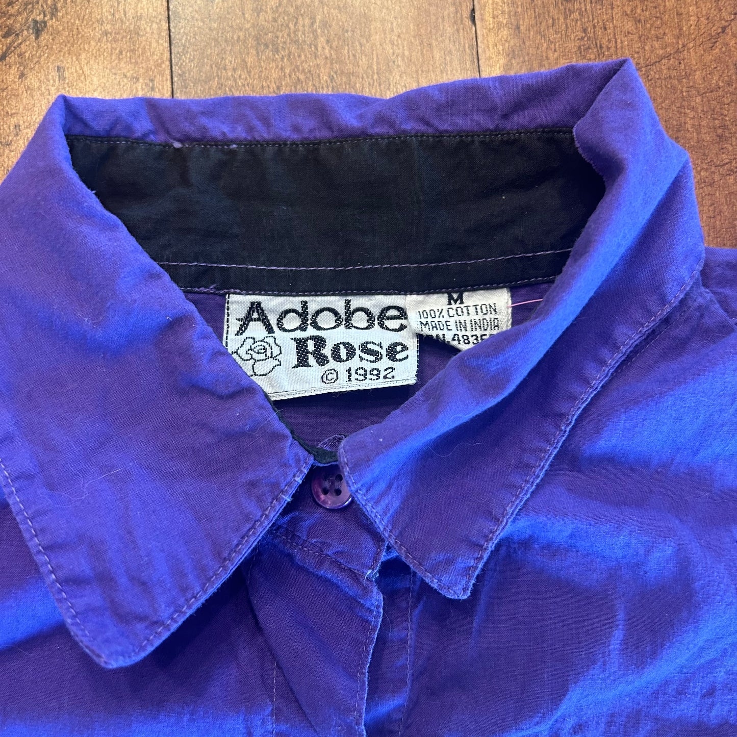 Vintage 1992 Adobe Rose Purple Aztec Button Up with Shoulder Pads Size M