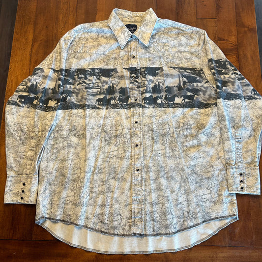 Vintage Wrangler Pearl Snap Size XL