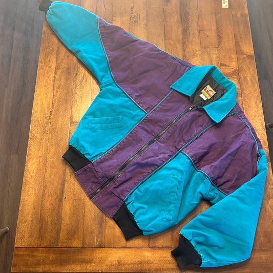 Vintage Bee-Wild Purple & Teal Bomber Jacket Men’s Size M