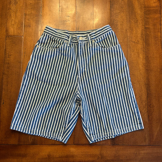 Vintage Faded Glory Pin Striped Jean Shorts Size 23