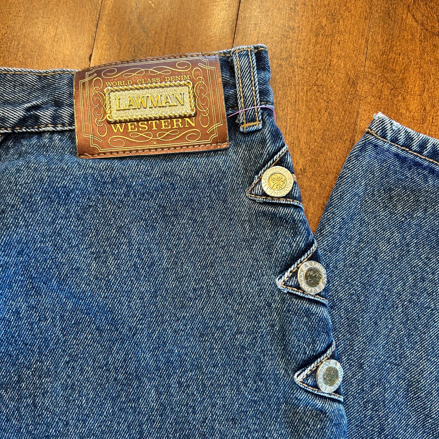 Vintage Lawman Jeans with 3 Buttons Size 32x35