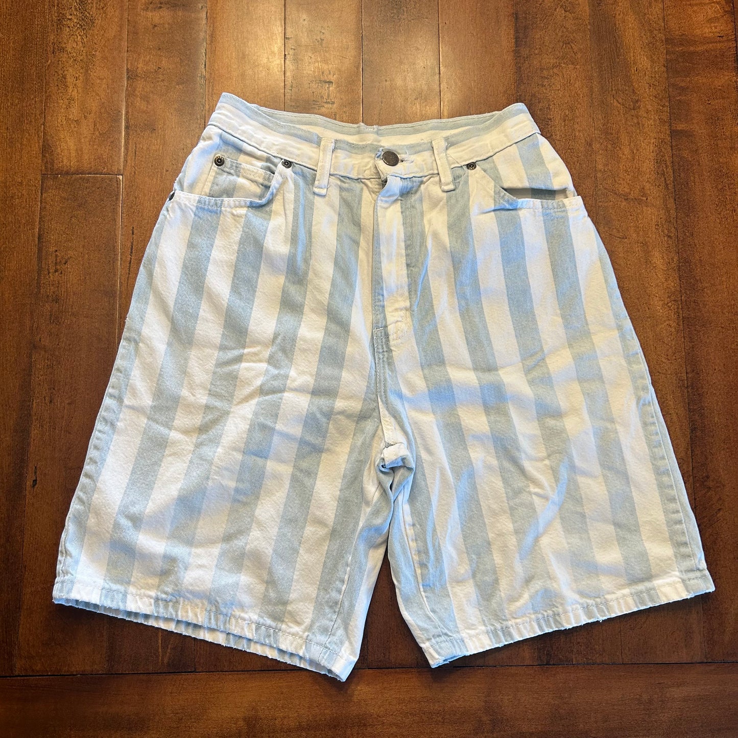 Vintage Pin Striped Jean Shorts Size 25