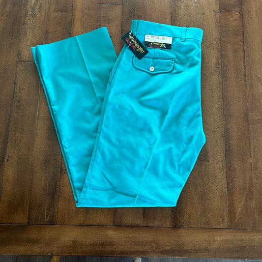 Vintage Wrangler Teal Slacks with Tags Size 34x32