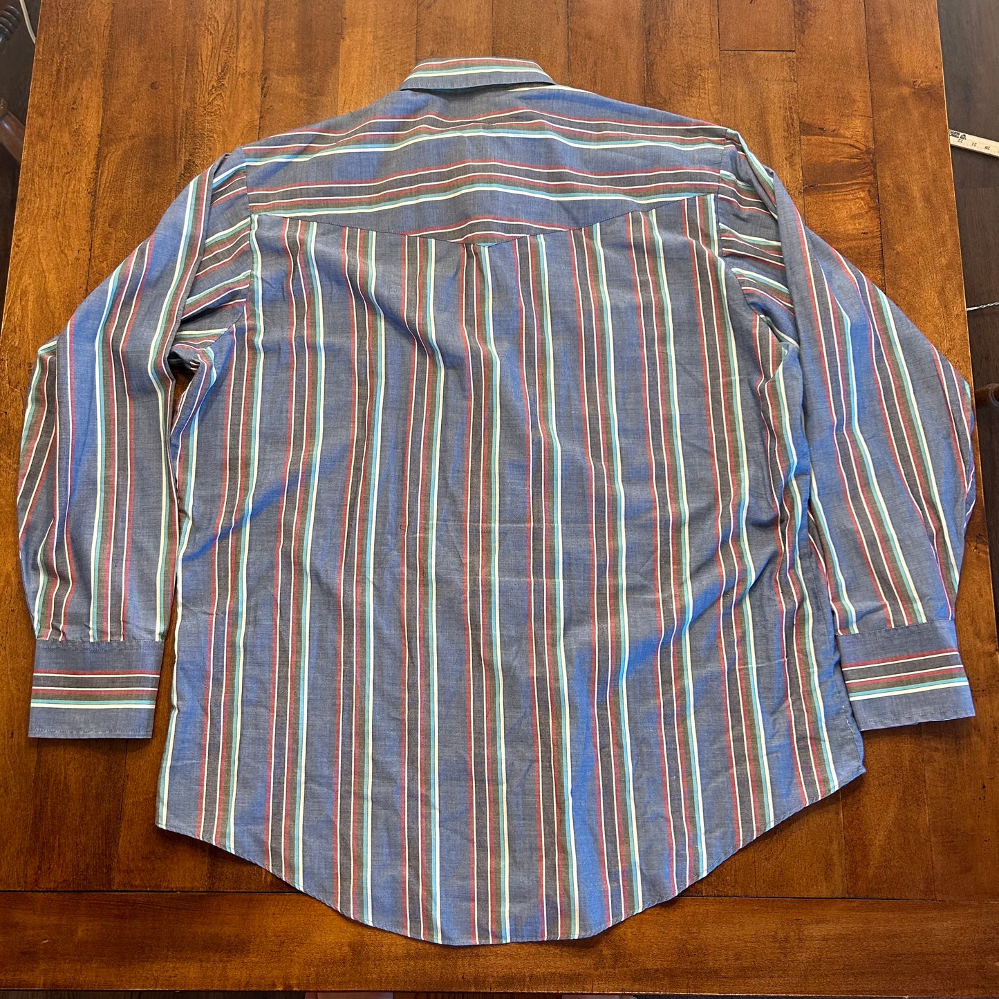 Vintage Ely Cattleman Pinstripe Pearl Snap Size XL