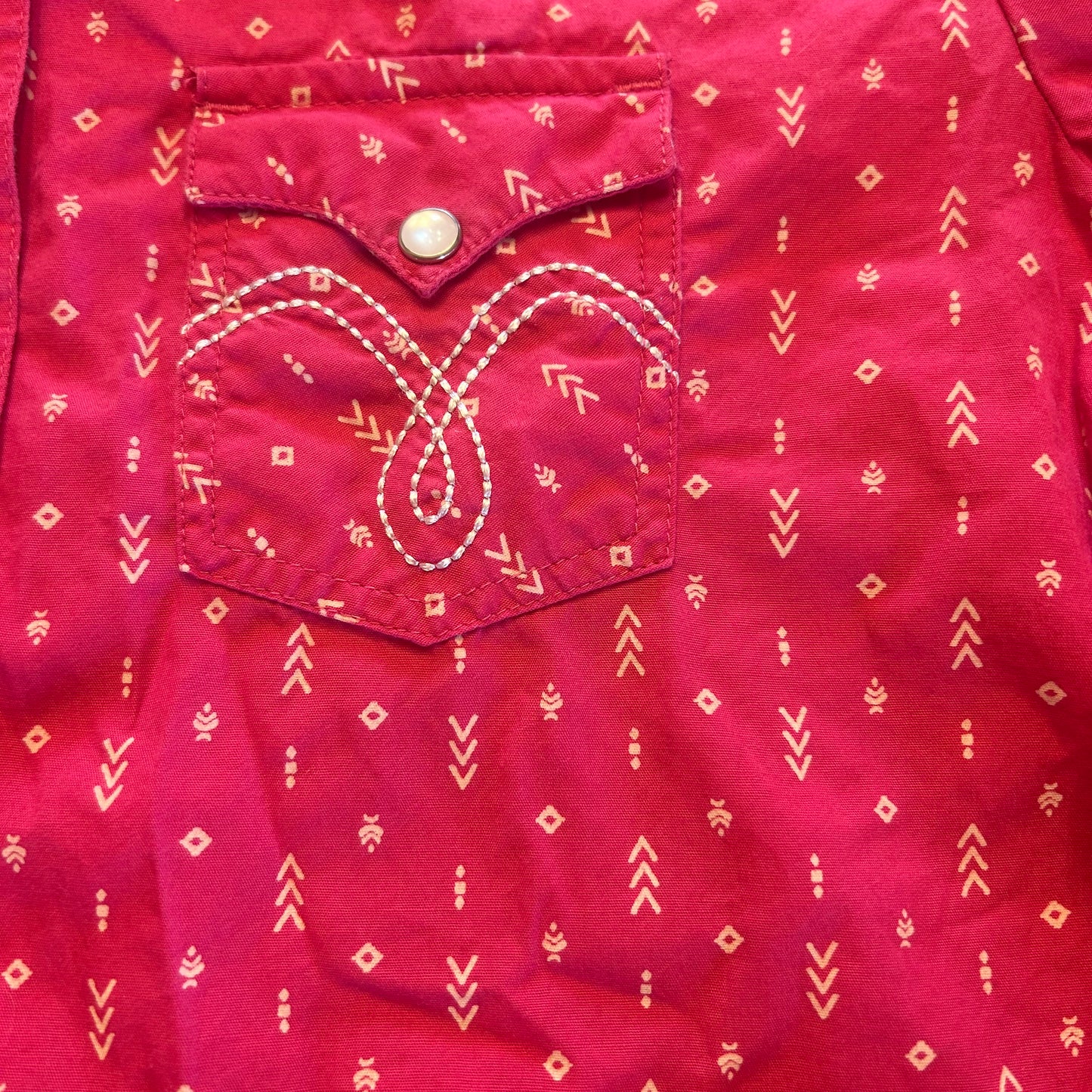 Panhandle Pink Pearl Snap Kids Size XXL or Ladies Size XS