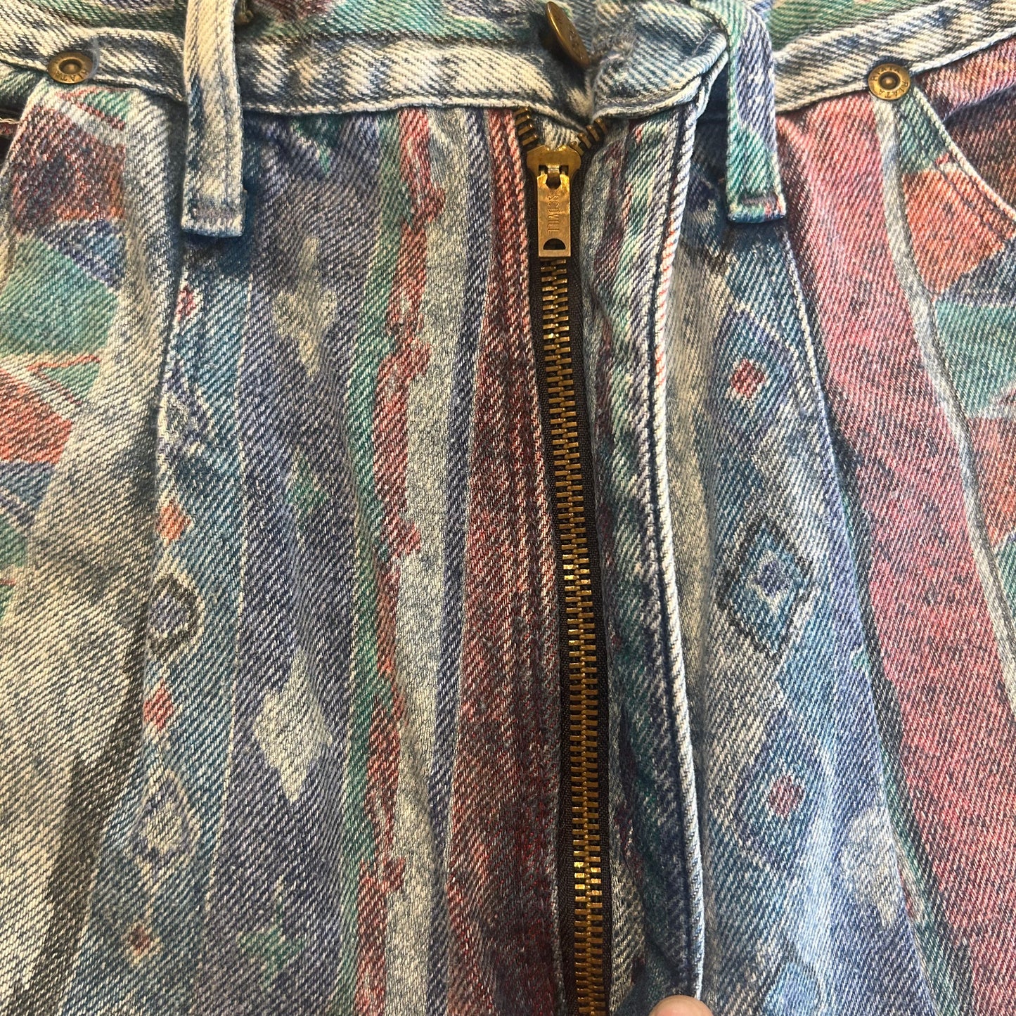 Extremely Rare Vintage Riata by Wrangler Aztec Bareback Jeans Size 30x33