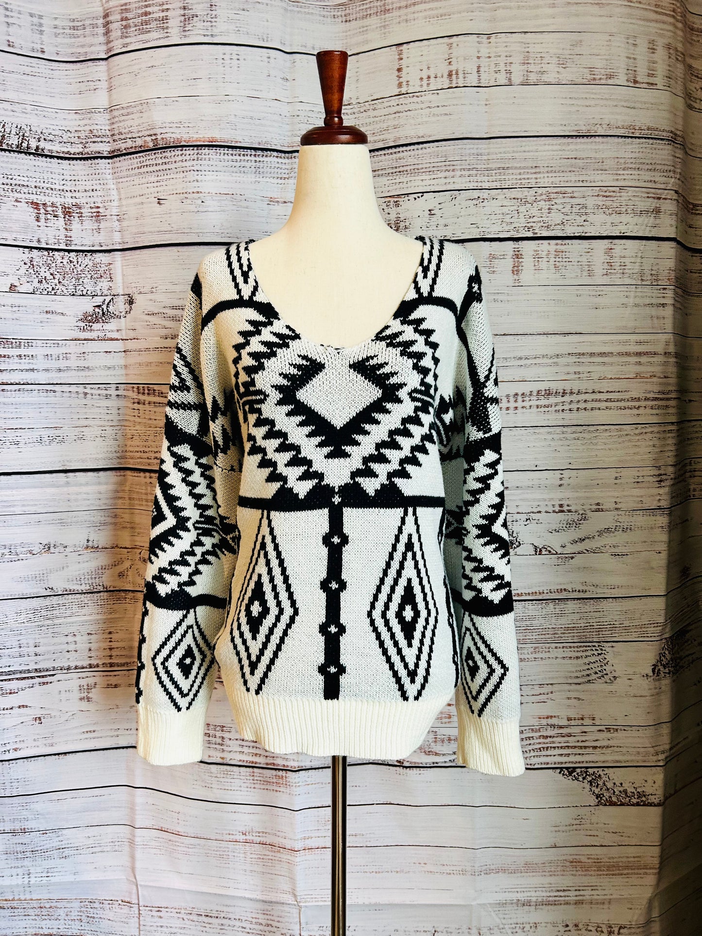 Aztec Knitted Sweater Size L