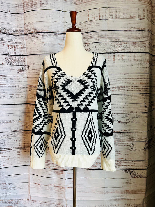 Aztec Knitted Sweater Size L