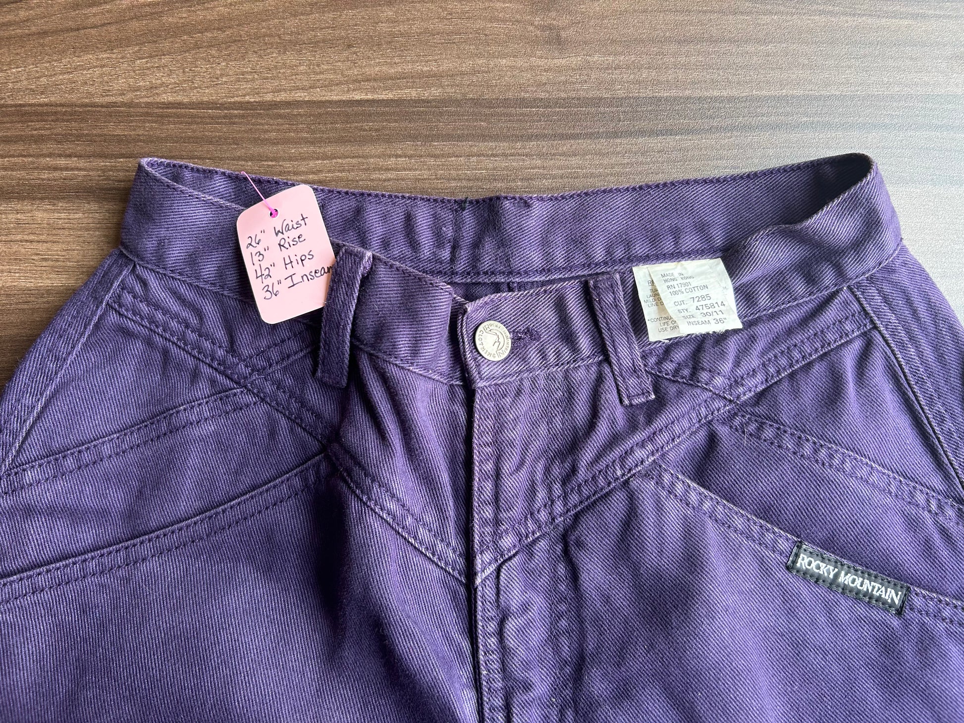 Rockies Bareback Purple Jeans Size 26x36 – Wrangled Vintage Wear