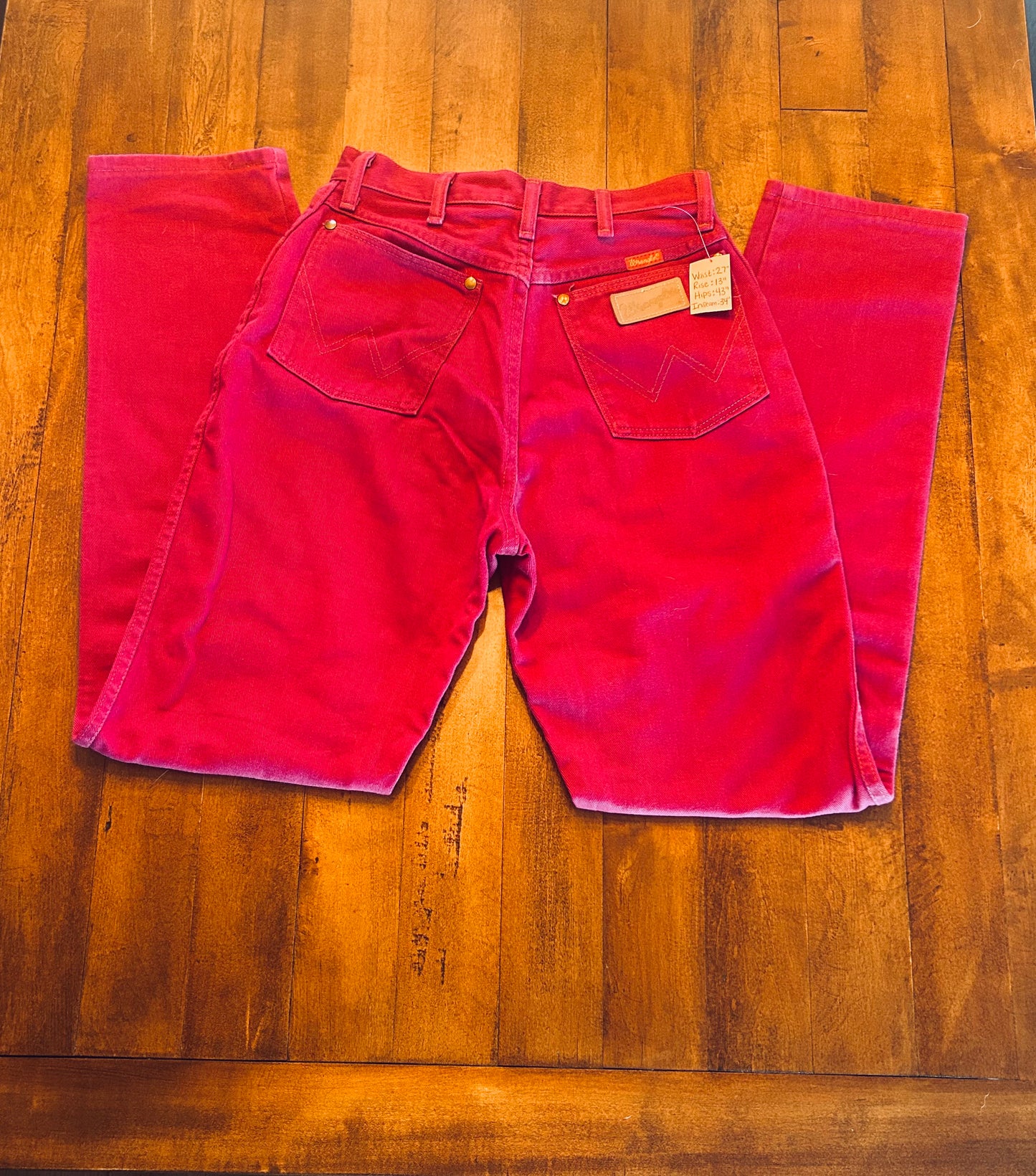 Rose Pink Wrangler Jeans Size 27x34